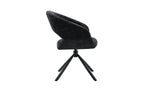 Chaise pivotante de salle à manger AMBERY, tissu noir
