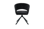 Chaise pivotante de salle à manger AMBERY, tissu noir