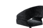 Chaise pivotante de salle à manger AMBERY, tissu noir