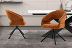 Chaise pivotante de salle à manger AMBERY, tissu orange