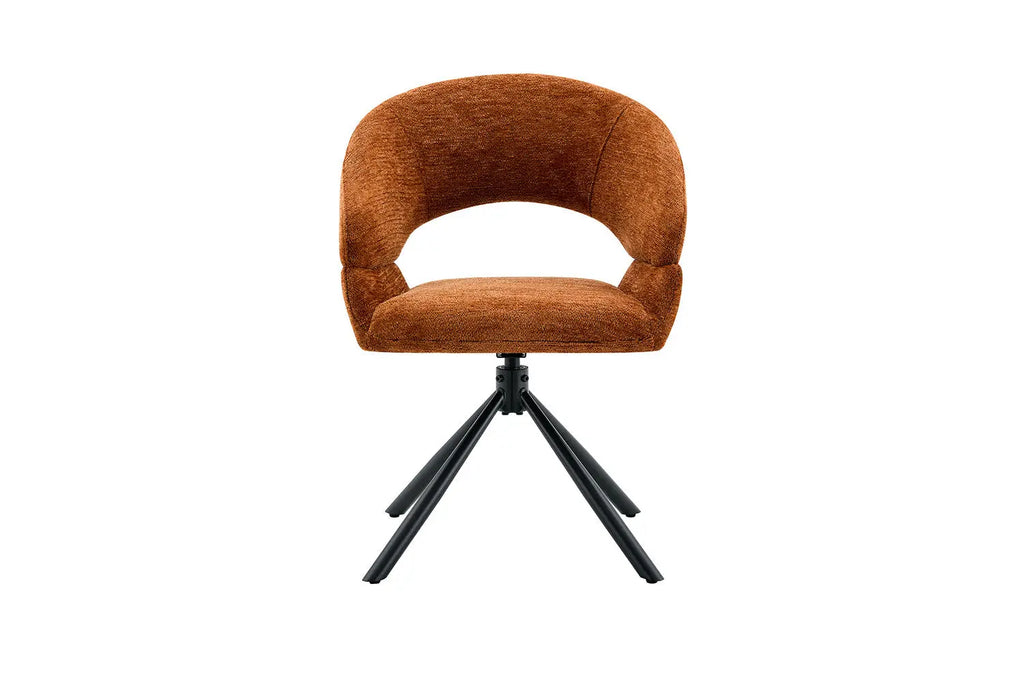Chaise pivotante de salle à manger AMBERY, tissu orange