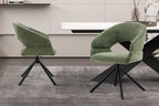 Chaise pivotante de salle à manger AMBERY, tissu vert