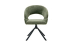 Chaise pivotante de salle à manger AMBERY, tissu vert