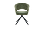 Chaise pivotante de salle à manger AMBERY, tissu vert