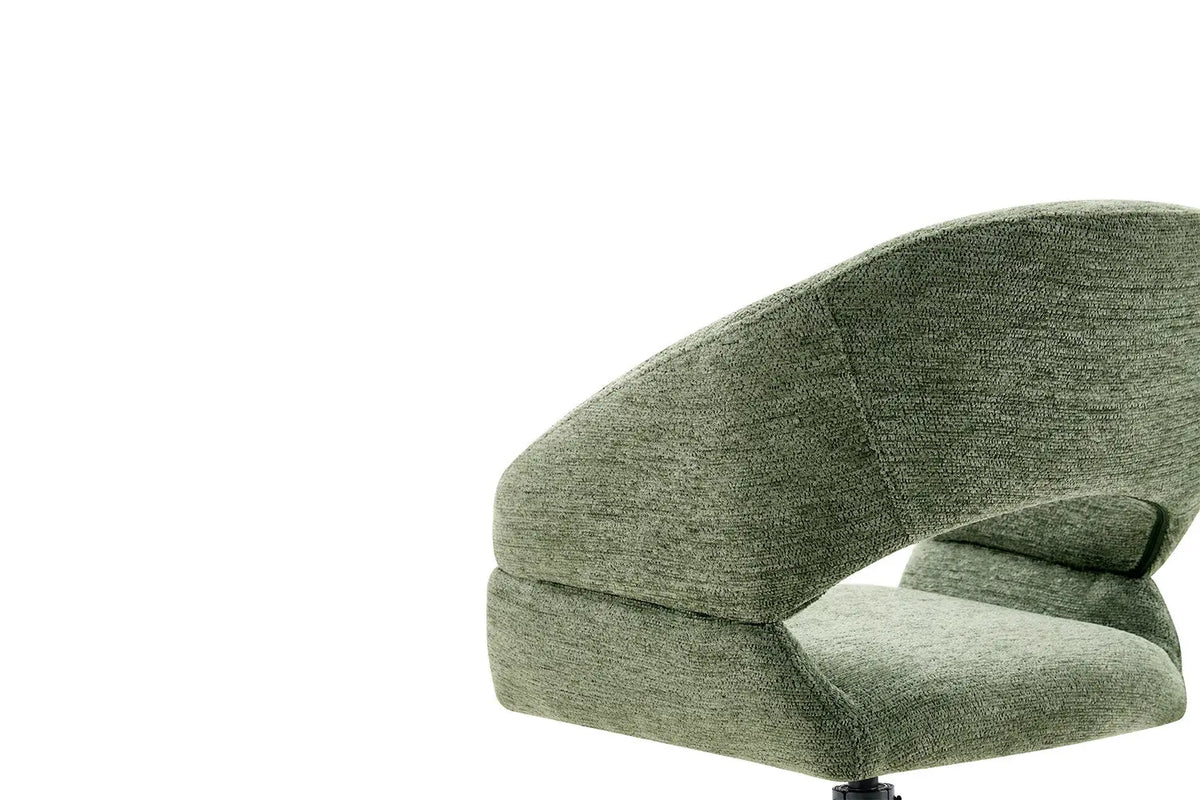 Chaise pivotante de salle à manger AMBERY, tissu vert