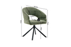Chaise pivotante de salle à manger AMBERY, tissu vert