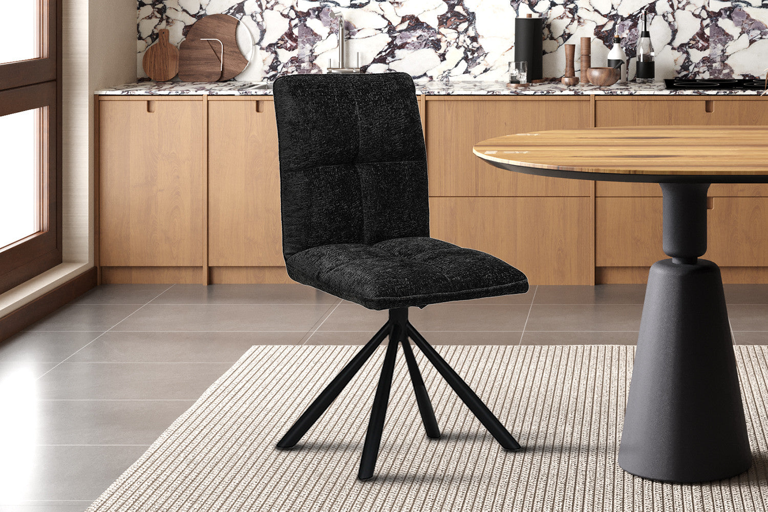 Chaise pivotante JYA Gris foncé – 91 x 45 cm | TIKAYLA