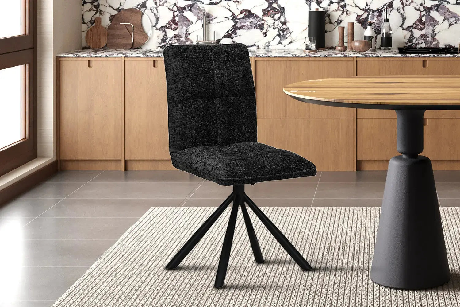 Chaise pivotante JYA Gris foncé – 91 x 45 cm | TIKAYLA