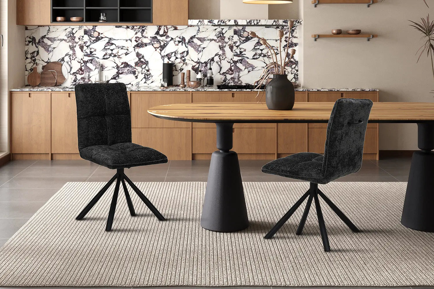 Chaise pivotante JYA Gris foncé – 91 x 45 cm | TIKAYLA