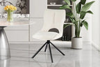 Chaise pivotante de salle à manger MORY en tissu beige – 48 x 59,5 cm | TIKAYLA