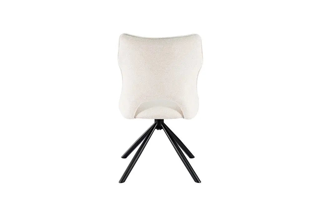 Chaise pivotante de salle à manger MORY en tissu beige – 48 x 59,5 cm | TIKAYLA