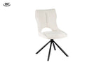 Chaise pivotante de salle à manger MORY en tissu beige – 48 x 59,5 cm | TIKAYLA