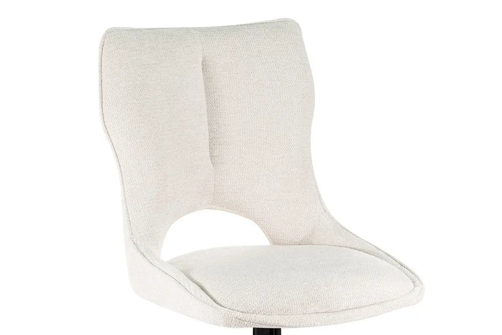 Chaise pivotante de salle à manger MORY en tissu beige – 48 x 59,5 cm | TIKAYLA