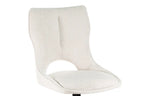 Chaise pivotante de salle à manger MORY en tissu beige – 48 x 59,5 cm | TIKAYLA