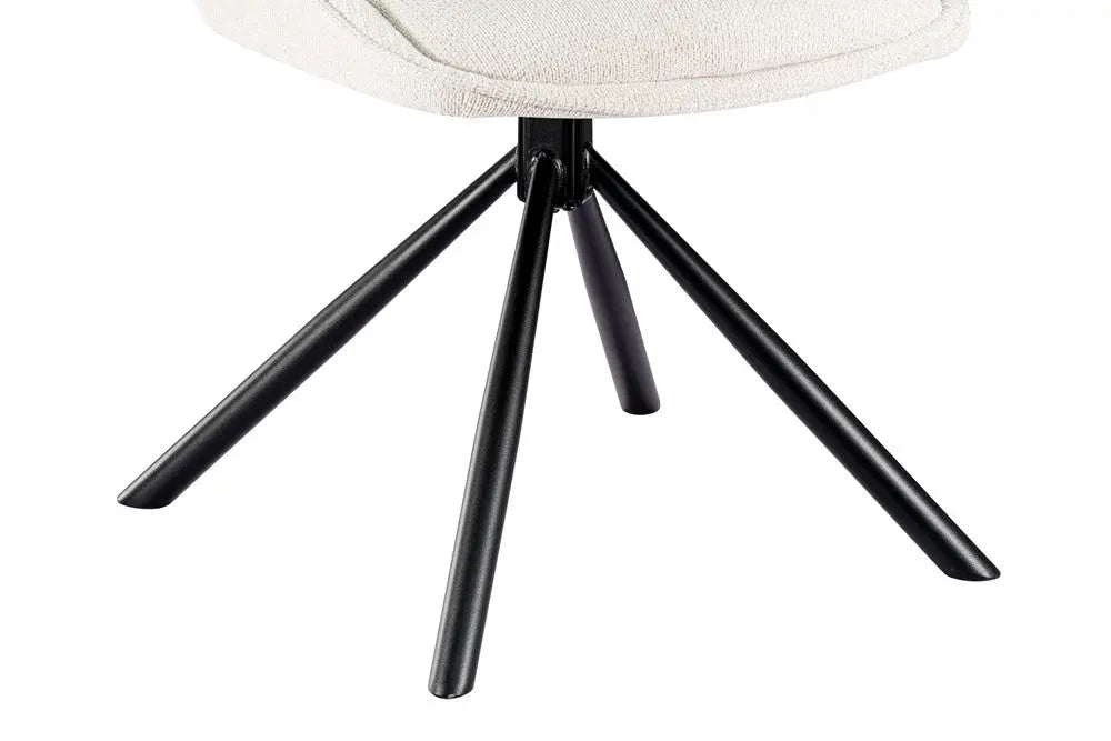 Chaise pivotante de salle à manger MORY en tissu beige – 48 x 59,5 cm | TIKAYLA