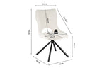 Chaise pivotante de salle à manger MORY en tissu beige – 48 x 59,5 cm | TIKAYLA