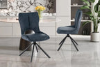 Chaise pivotante de salle à manger MORY en tissu bleu – 48 x 59,5 cm | TIKAYLA