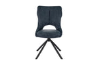 Chaise pivotante de salle à manger MORY en tissu bleu – 48 x 59,5 cm | TIKAYLA