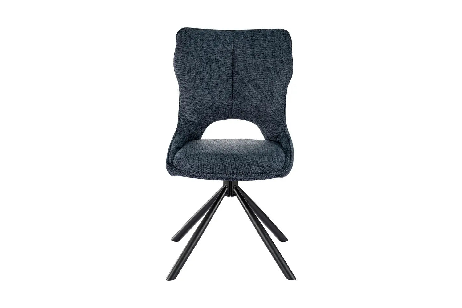 Chaise pivotante de salle à manger MORY en tissu bleu – 48 x 59,5 cm | TIKAYLA