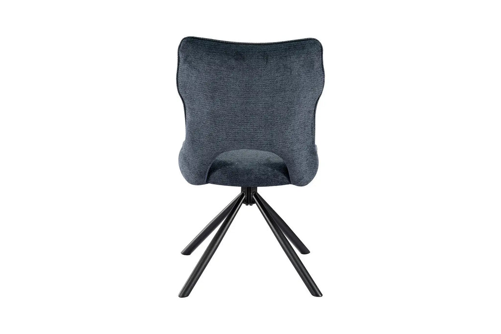 Chaise pivotante de salle à manger MORY en tissu bleu – 48 x 59,5 cm | TIKAYLA
