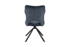 Chaise pivotante de salle à manger MORY en tissu bleu – 48 x 59,5 cm | TIKAYLA