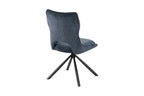 Chaise pivotante de salle à manger MORY en tissu bleu – 48 x 59,5 cm | TIKAYLA