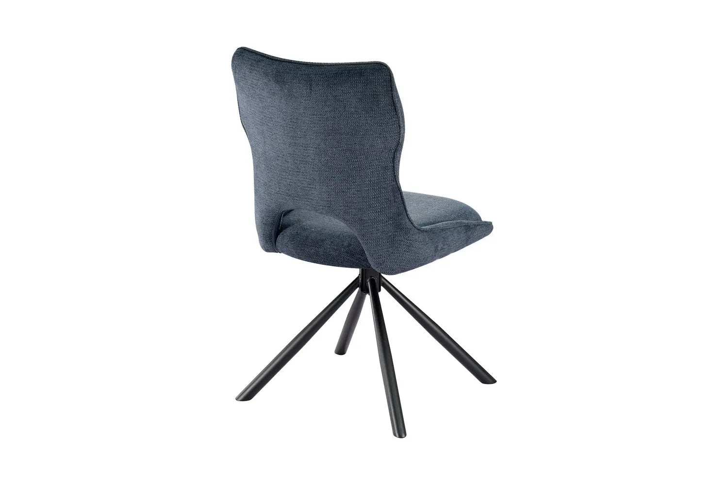 Chaise pivotante de salle à manger MORY en tissu bleu – 48 x 59,5 cm | TIKAYLA
