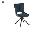Chaise pivotante de salle à manger MORY en tissu bleu – 48 x 59,5 cm | TIKAYLA