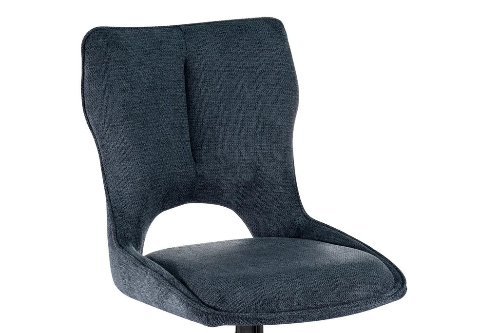 Chaise pivotante de salle à manger MORY en tissu bleu – 48 x 59,5 cm | TIKAYLA