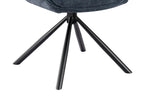 Chaise pivotante de salle à manger MORY en tissu bleu – 48 x 59,5 cm | TIKAYLA
