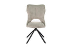 Chaise pivotante de salle à manger MORY en tissu gris clair – 48 x 59,5 cm | TIKAYLA