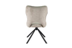 Chaise pivotante de salle à manger MORY en tissu gris clair – 48 x 59,5 cm | TIKAYLA
