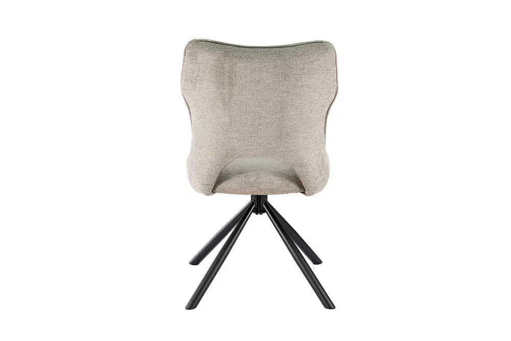 Chaise pivotante de salle à manger MORY en tissu gris clair – 48 x 59,5 cm | TIKAYLA