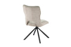 Chaise pivotante de salle à manger MORY en tissu gris clair – 48 x 59,5 cm | TIKAYLA