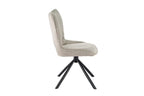 Chaise pivotante de salle à manger MORY en tissu gris clair – 48 x 59,5 cm | TIKAYLA