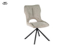 Chaise pivotante de salle à manger MORY en tissu gris clair – 48 x 59,5 cm | TIKAYLA