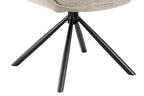 Chaise pivotante de salle à manger MORY en tissu gris clair – 48 x 59,5 cm | TIKAYLA