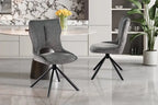 Chaise pivotante de salle à manger MORY en tissu gris foncé – 48 x 59,5 cm | TIKAYLA