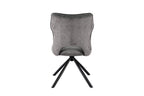 Chaise pivotante de salle à manger MORY en tissu gris foncé – 48 x 59,5 cm | TIKAYLA