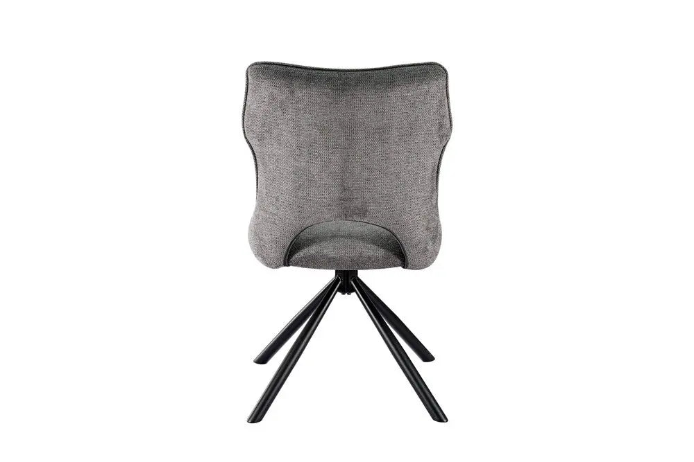 Chaise pivotante de salle à manger MORY en tissu gris foncé – 48 x 59,5 cm | TIKAYLA