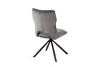 Chaise pivotante de salle à manger MORY en tissu gris foncé – 48 x 59,5 cm | TIKAYLA