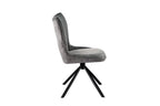 Chaise pivotante de salle à manger MORY en tissu gris foncé – 48 x 59,5 cm | TIKAYLA