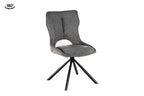 Chaise pivotante de salle à manger MORY en tissu gris foncé – 48 x 59,5 cm | TIKAYLA