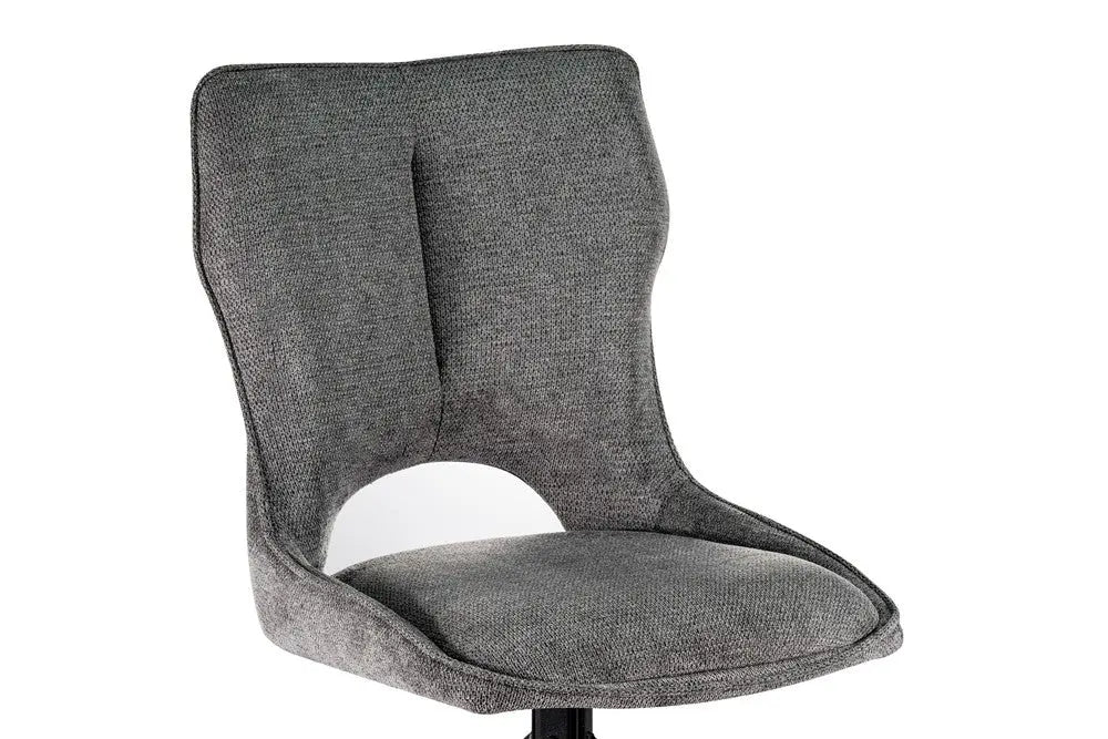 Chaise pivotante de salle à manger MORY en tissu gris foncé – 48 x 59,5 cm | TIKAYLA