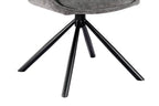 Chaise pivotante de salle à manger MORY en tissu gris foncé – 48 x 59,5 cm | TIKAYLA