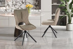 Chaise pivotante de salle à manger MORY en tissu poivre – 48 x 59,5 cm | TIKAYLA