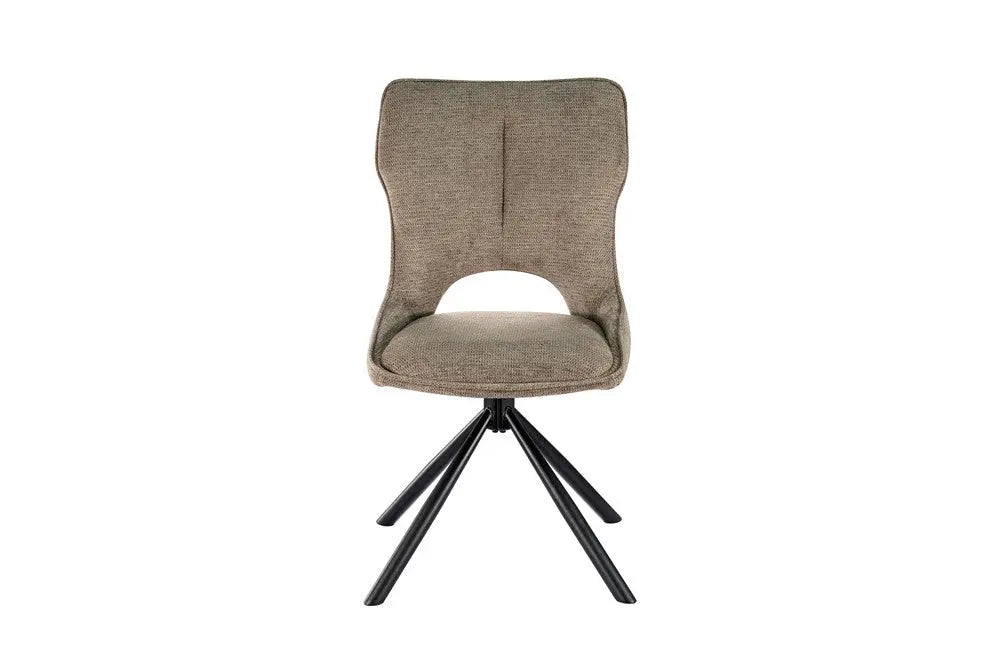 Chaise pivotante de salle à manger MORY en tissu poivre – 48 x 59,5 cm | TIKAYLA