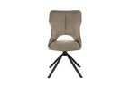 Chaise pivotante de salle à manger MORY en tissu poivre – 48 x 59,5 cm | TIKAYLA