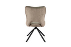 Chaise pivotante de salle à manger MORY en tissu poivre – 48 x 59,5 cm | TIKAYLA