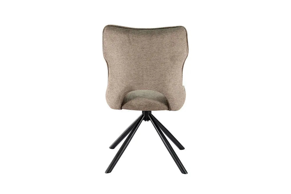 Chaise pivotante de salle à manger MORY en tissu poivre – 48 x 59,5 cm | TIKAYLA